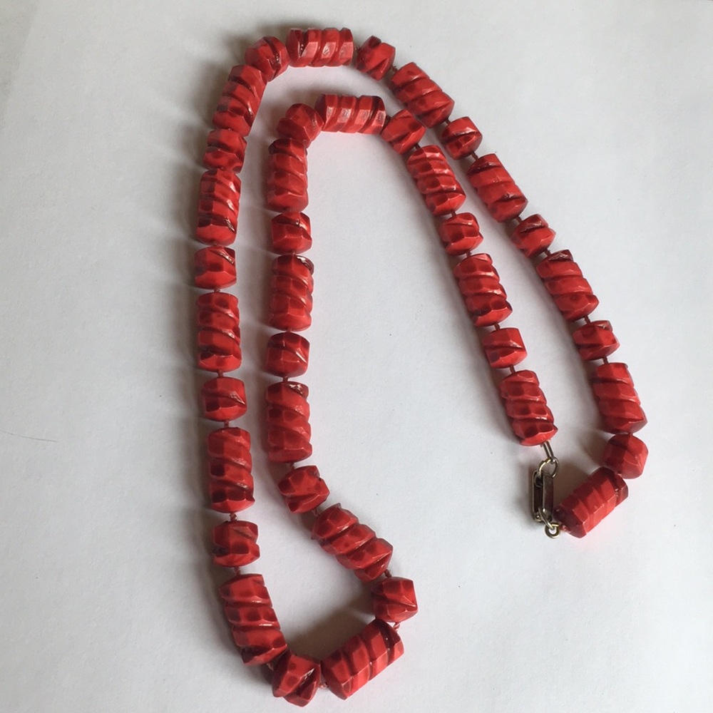 Red beaded necklace